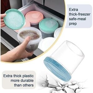 Freezer Storage Containers, [12 Pack-16 Oz] Airtight Plastic Food Storage
